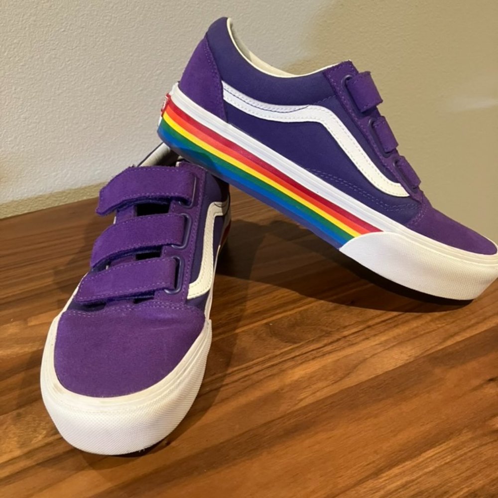 VANS Old Skool Suede Canvas, Purple, Mens 7.5/Womens 9